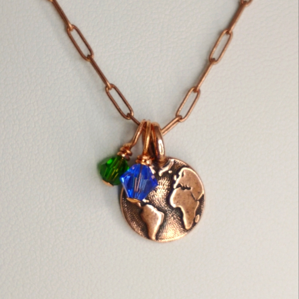 Earth Pendant Necklace with Swarovski crystal